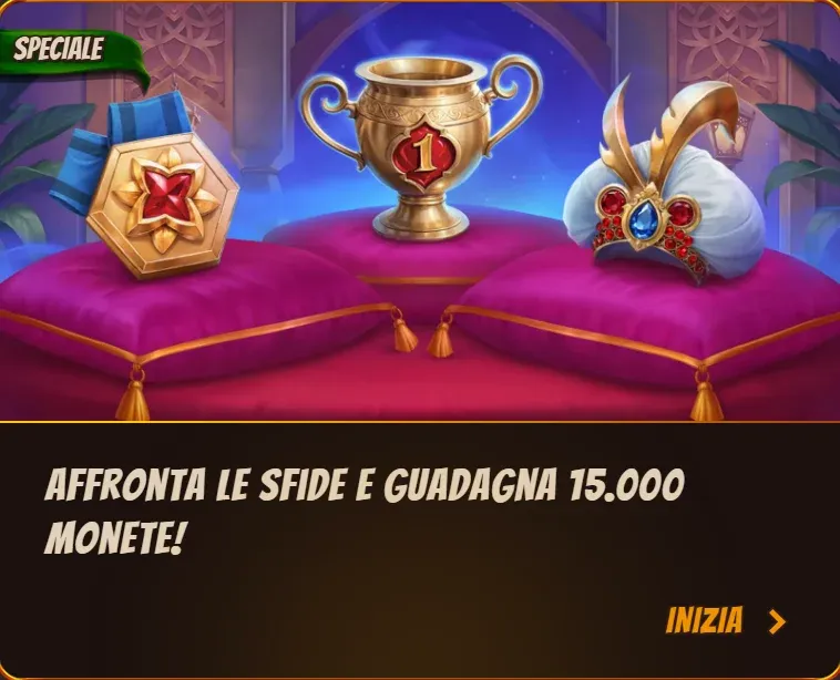 Affronta le sfide e guadagna 15 000 monete