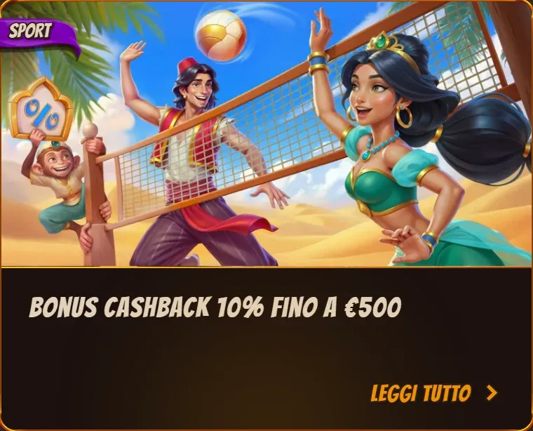 Bonus cashback 10 fino a eur500