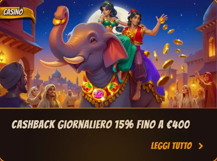 Cashback giornaliero 15 fino a eur400